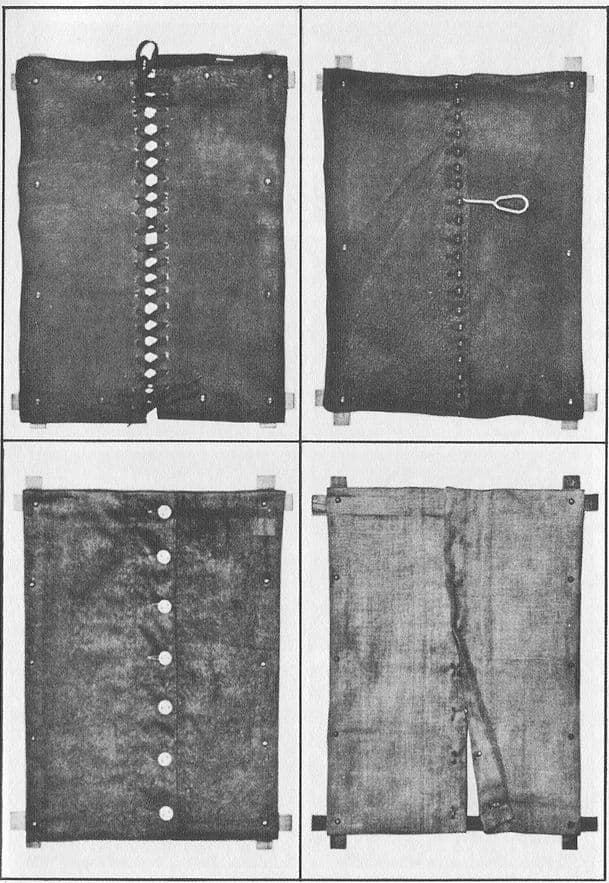 Montessori dressing frames for lacing, buttons, shoe buttons, hooks and eyes, The Montessori Method, 1912